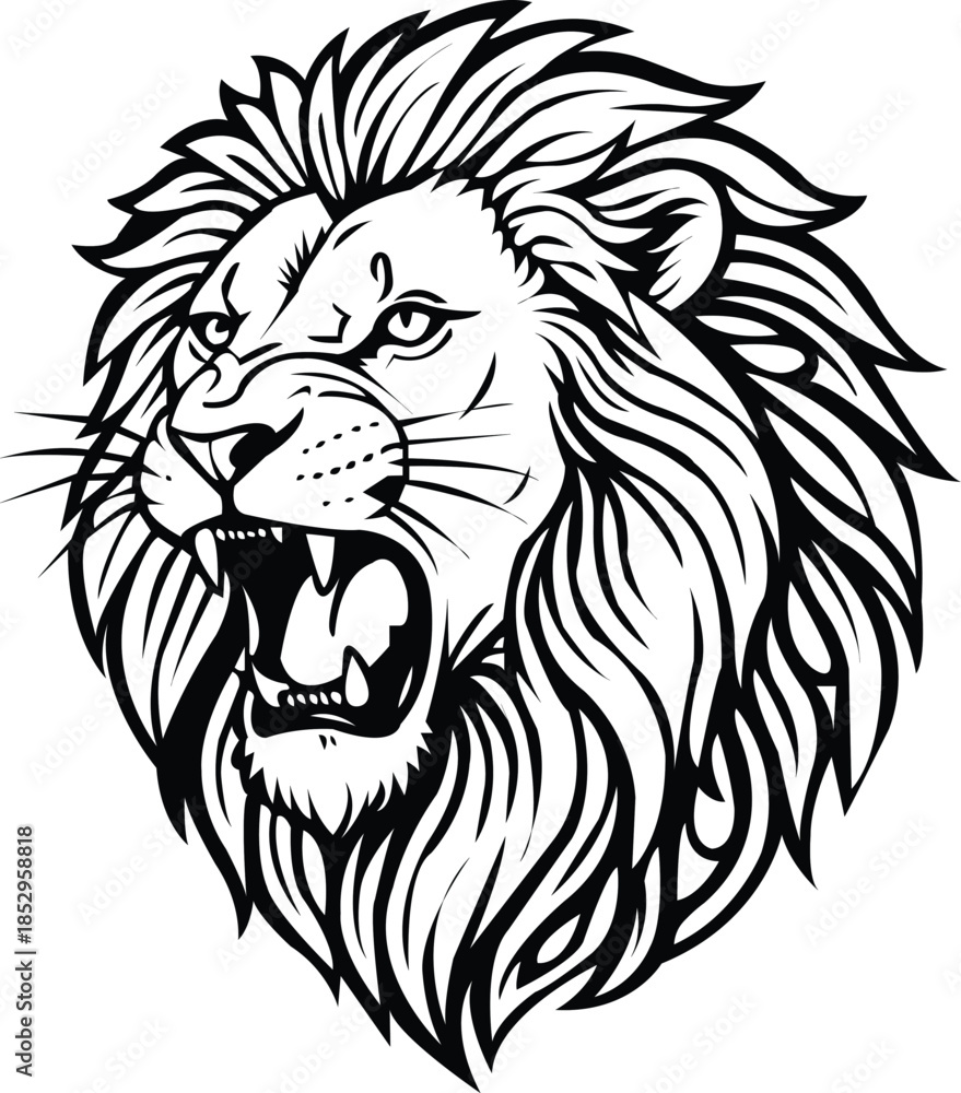 Obraz premium Lion face avatar illustration.