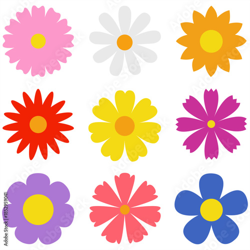 Floral Symphony: An array of vibrant flowers blooms in a kaleidoscope of colors, showcasing the intricate beauty of petals and the diverse beauty of nature.