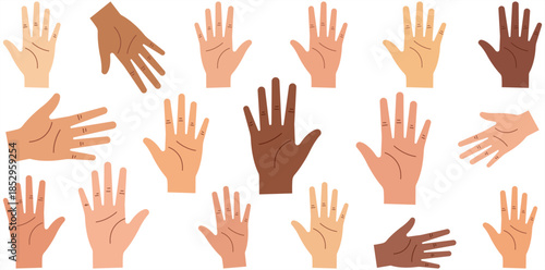 Unity in Diversity: A collection of hands with diverse skin tones. symbolizing a call for unity, inclusivity, and recognition of differences.
