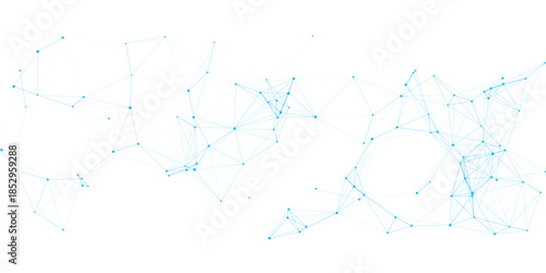Abstract geometric background with connecting dots and lines with low poly triangle shapes. Polygonal Mesh Background Vector design digital technology concept Global network connection data structure	