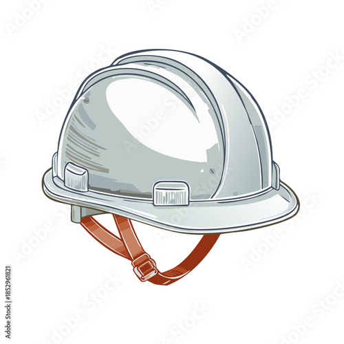 Construction Helmet Isolated Design Illustration, Safety Equipment Vector, Engineering Protection, Industrial Headgear, Worker Cap Graphic