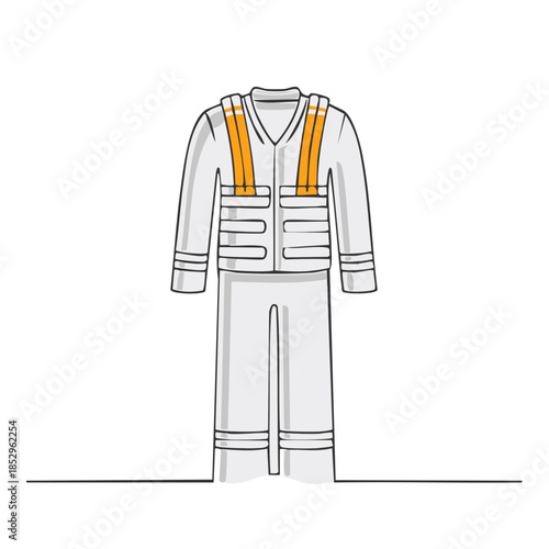 Protective Workwear with Reflective Straps safety suit uniform illustration