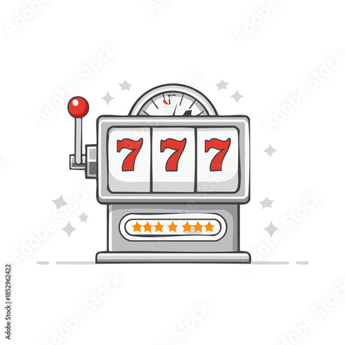 Lucky 777 Slot Machine Win Casino Gambling Jackpot Graphic