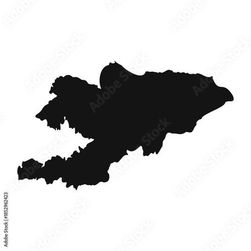 Black and White Kyrgyzstan Simple Map