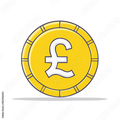 Gold Coin Featuring Pound Sign, Financial Wealth and Investment