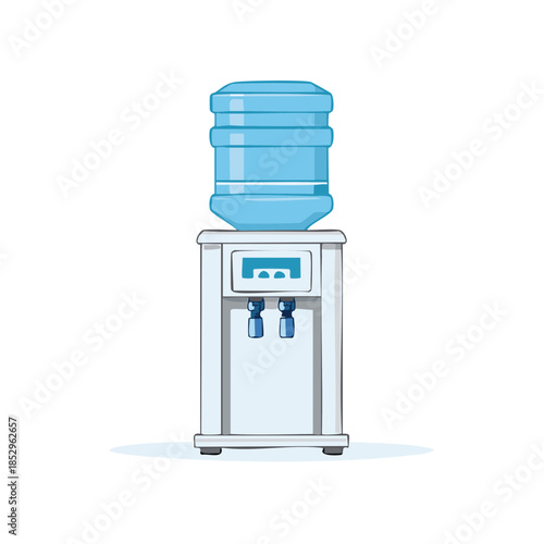 Water Cooler Illustration with Bottle Dispensing Refreshment for Office Hydration