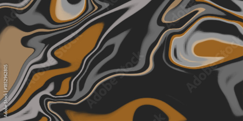 Abstract digital art piece featuring swirling orange and red colors against a black background. Modern wave illustration. Col Marble texture background,can be used for background or wallpaper .
