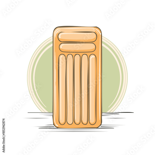 Inflatable swimming mattress for relaxing on water vector illustration. Summer vacation equipment item for beach resting leisure.