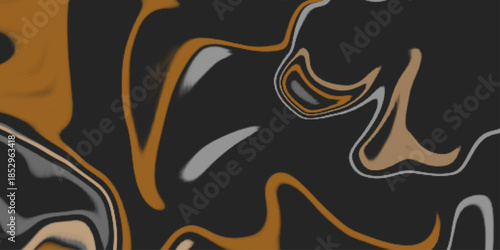 Abstract digital art piece featuring swirling orange and red colors against a black background. Modern wave illustration. Col Marble texture background,can be used for background or wallpaper .