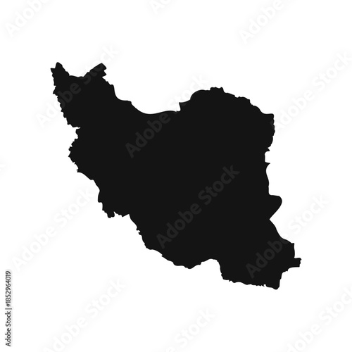 Black and White Iran Simple Map
