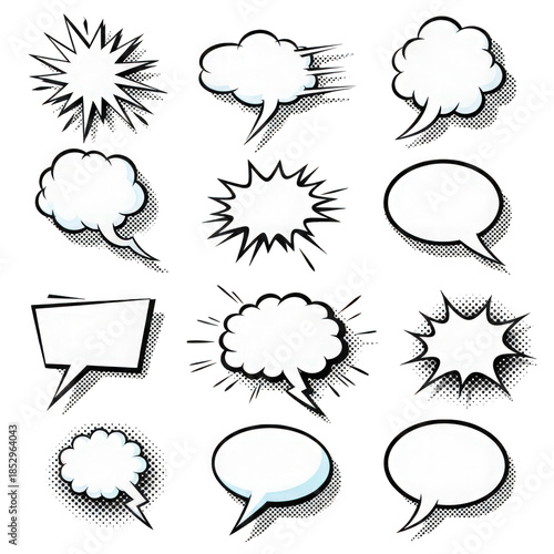 Wallpaper Mural Collection of various speech bubbles Torontodigital.ca