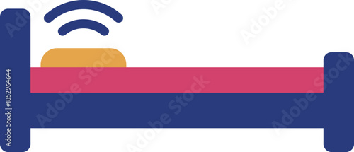 Smart bed icon representing connected sleep technology and modern comfort