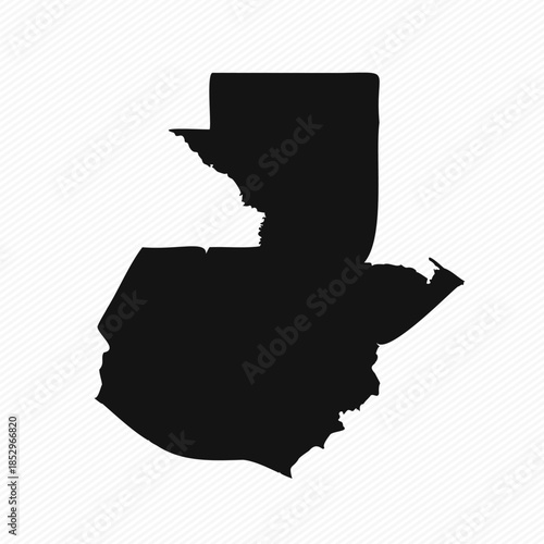 Black and White Guatemala Simple Map