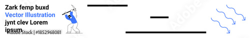 Determination, strength, progress, construction, freedom, perseverance. A person breaks horizontal bars with a hammer. Strength and determination are visually through dynamic action