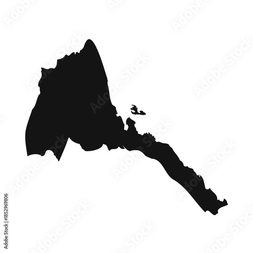 Black and White Eritrea Simple Map