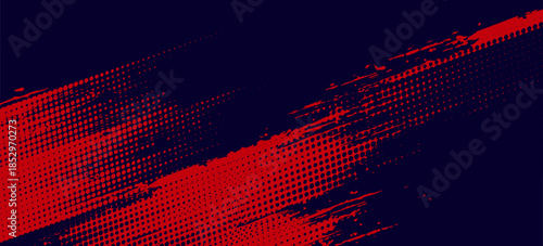 Halftone dots red and blue color pattern gradient grunge texture background. Dot pop art comic sport style vector illustration. grunge vector dots