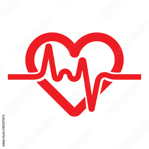 Heartbeat Line Vector Illustration Flat Design Concept Medical Healthcare Pulses Love Vitality Life Rhythm Cardiology Diagnosis Graphic Element