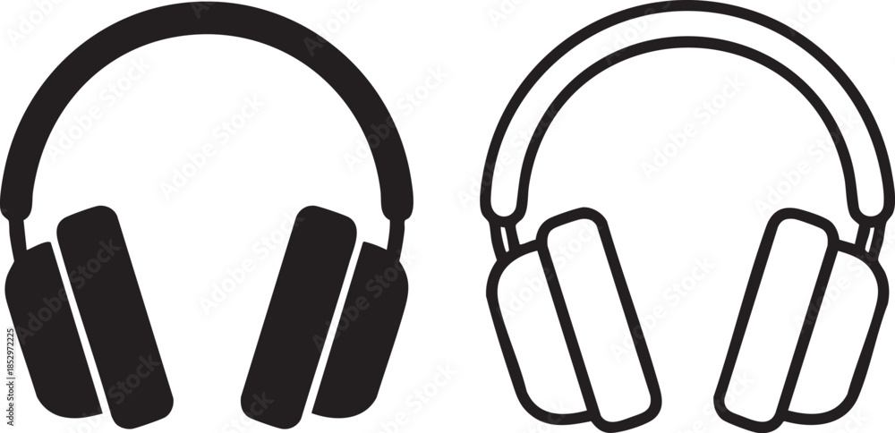 Obraz premium headphone icon, symbol, logo illustration, music symbol, icon vector, headphones design