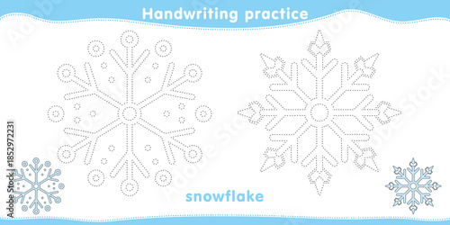 Activity book - Snowflake - Handwriting practice