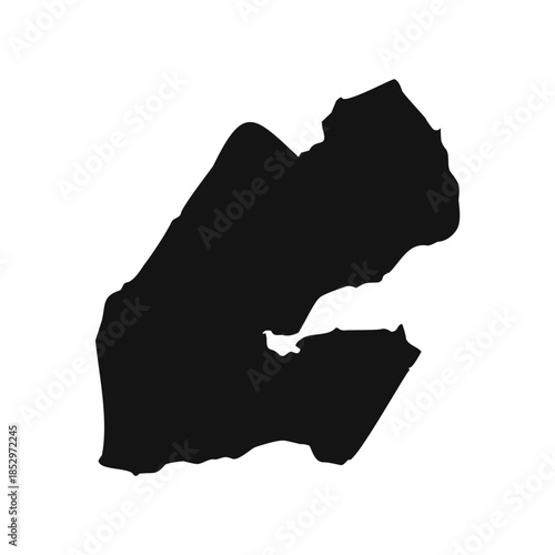Black and White Djibouti Simple Map