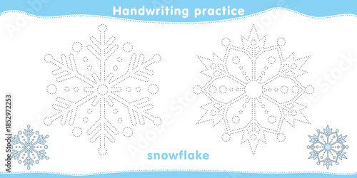 Activity book - Snowflake - Handwriting practice