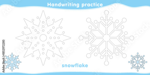 Activity book - Snowflake - Handwriting practice