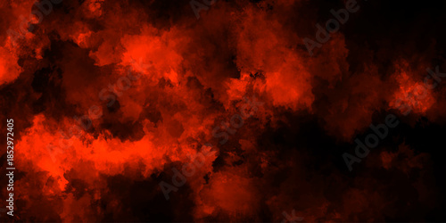 Dark red powder explosion cloud on black background. Abstract red and black grunge texture smoke. smoke fog misty texture overlay on dark black. paranormal red mystic smoke, clouds for movie.