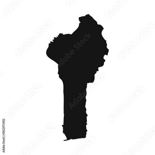 Black and White Benin Simple Map