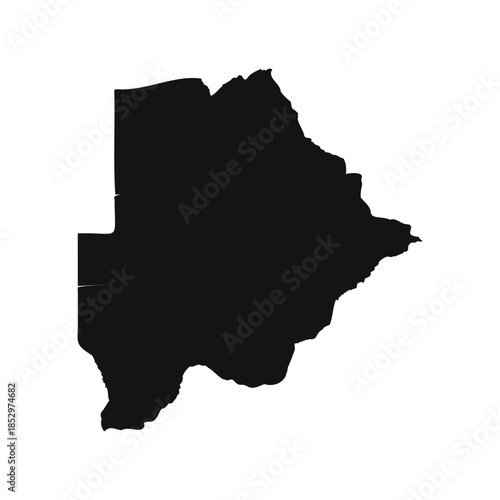 Black and White Botswana Simple Map