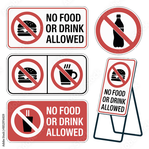No food or drink allowed sign, No Food and Drink Prohibition Sign