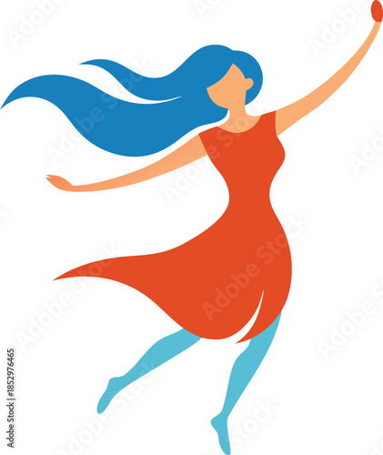 Empowered woman celebration illustration