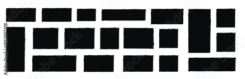 Vector set of ripped paper pieces. Black jagged rectangle frames, scrap silhouettes, grunge texture shapes for collage, sticker, banner, label. Isolated on white background
Keywords.