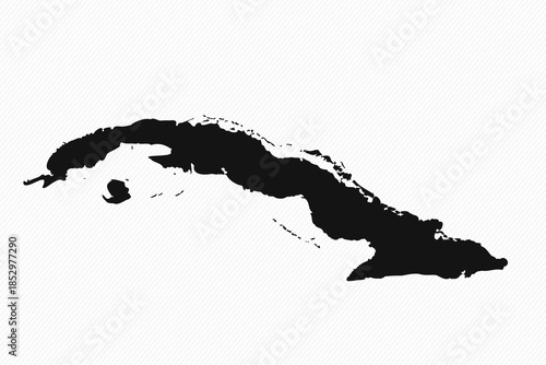 Black and White Cuba Simple Map