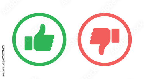 Thumb icon set up and down hand gestures approval disapproval vector