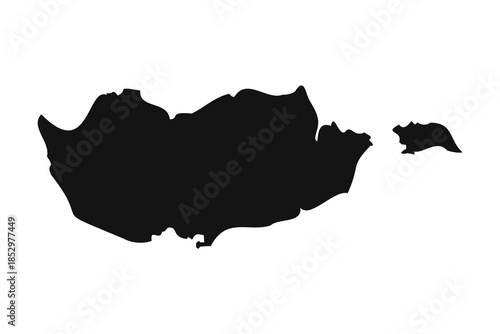 Black and White Cyprus Simple Map
