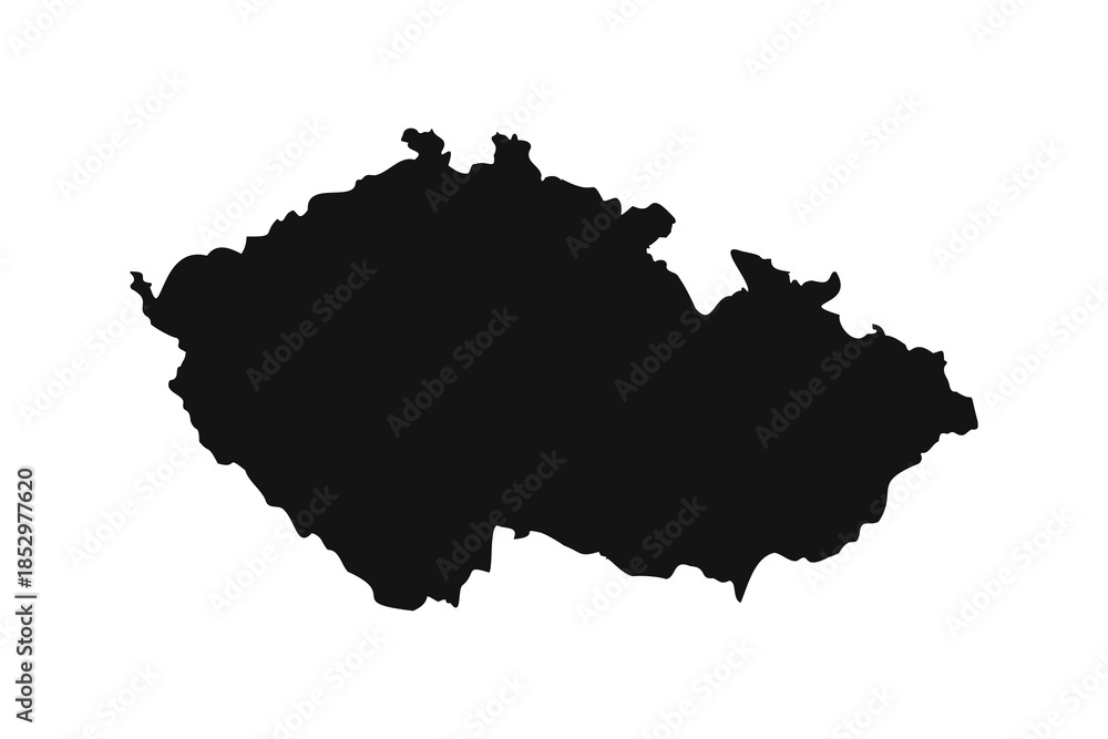 Fototapeta premium Black and White Czech Republic Simple Map