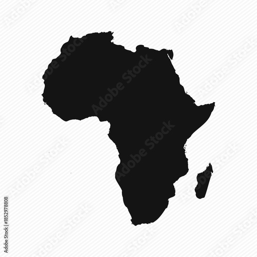 Black and White Africa Simple Map