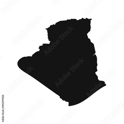 Black and White Algeria Simple Map