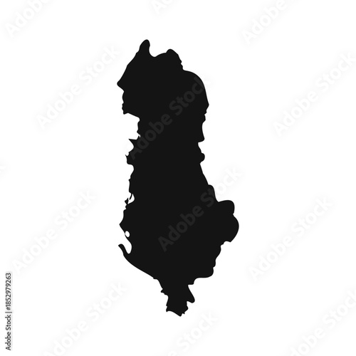 Black and White Albania Simple Map