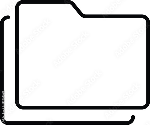 Simple outline icon of file folders