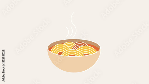 Steaming bowl of delicious spaghetti with tomato sauce, a classic Italian pasta dish.