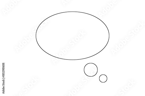 White Thought Bubble Shape Isolated on Black Background PNG