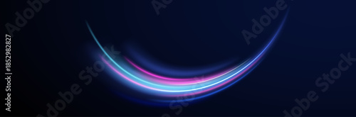 Futuristic Neon Line Trails with Fast Car Motion, Glowing Laser Beams, Dynamic Expressway Streaks, Night City Glow and Abstract PNG Vector Illustration