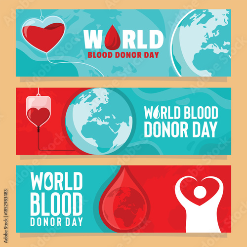 Blood Donation Healthcare Concept Vector for World Blood Donor Day Campaign	