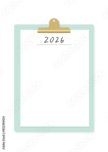 2026の手書きの文字と白紙を挟んだバインダー - シンプルでおしゃれな2026年の目標･計画の素材