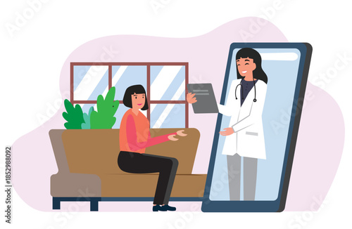 doctor online concept mobile application doctor home using mobile app