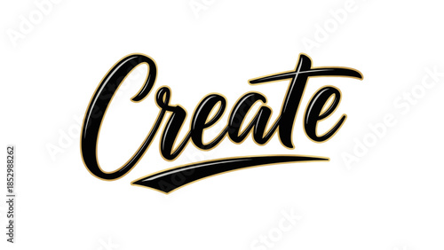 Inspirational word art emphasizing innovative creation and artistic expression