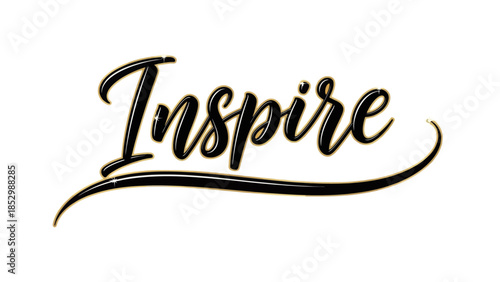 Elegant calligraphic design emphasizing the word inspire in artistic style