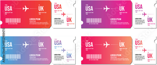 Gradient Airways ticket template.