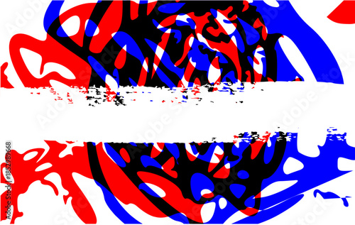 Abstract Artistic Representation of mental illness with Chaotic Red and Blue Brush Strokes